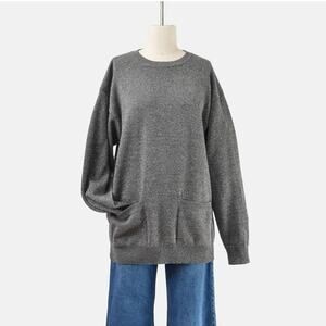 Vintage 90s Calvin Klein Metallic Gray Wool Blend Sweater size M L